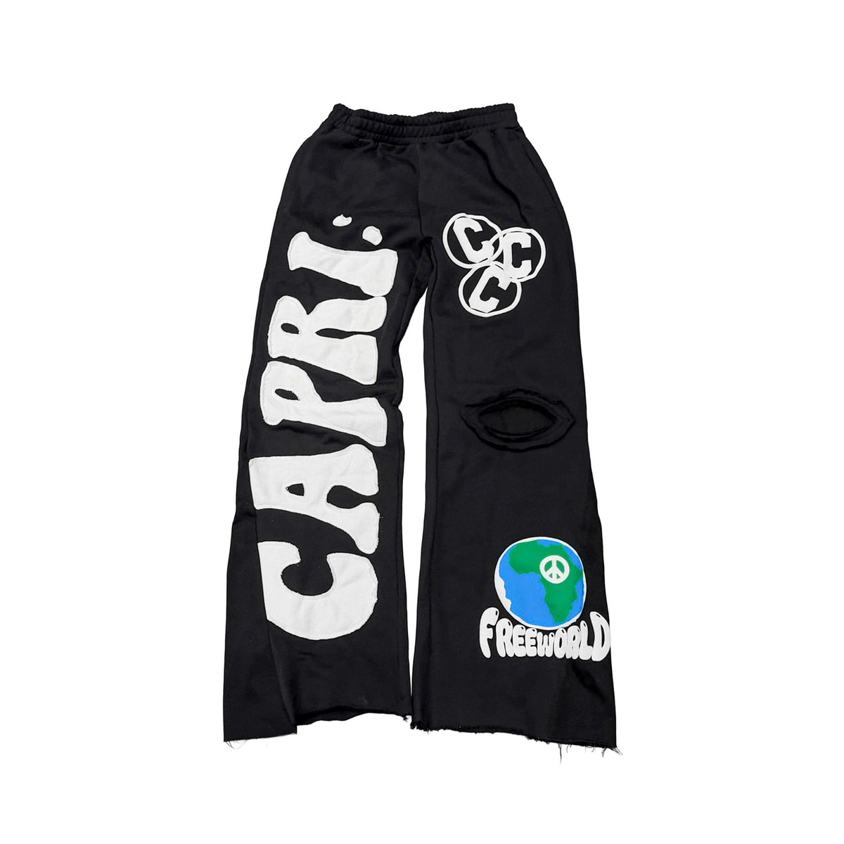 DENIM FLARED SWEATS., image 1 of 6