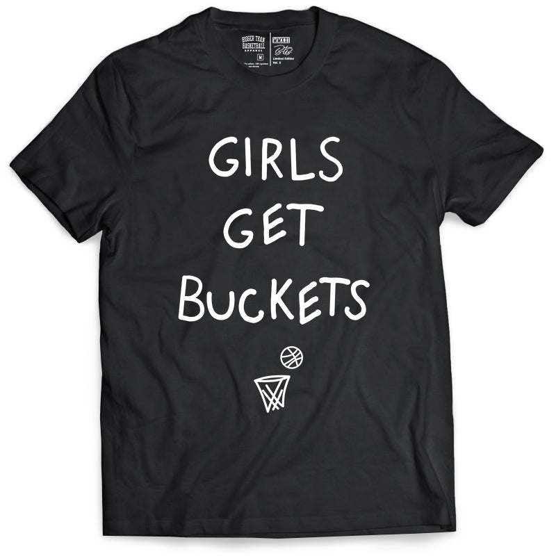 Girls Get Buckets - T-Shirt - Black, image 1 of 5