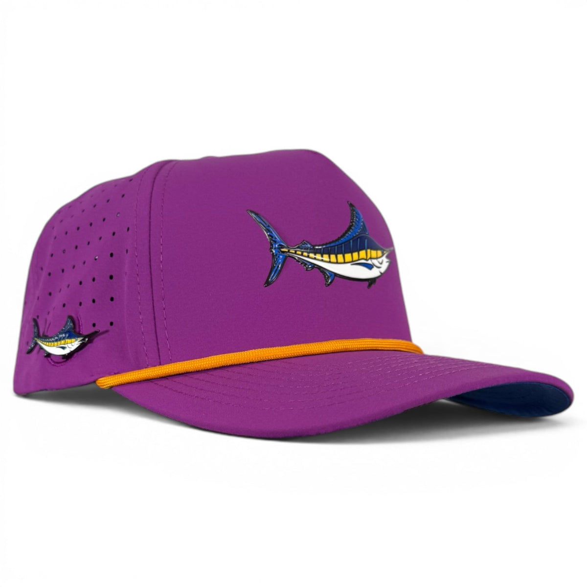 Marlin Golf Hat | Snapback Cap | Built-in Magnetic Ball Marker Holder + Marker Included | Adjustable Purple, image 1 of 8