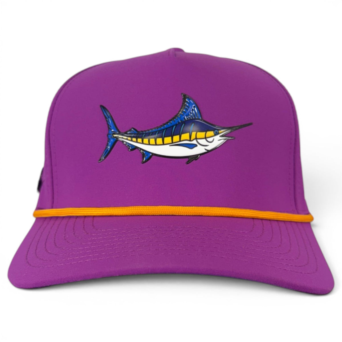 Marlin Golf Hat | Snapback Cap | Built-in Magnetic Ball Marker Holder + Marker Included | Adjustable Purple, image 2 of 8