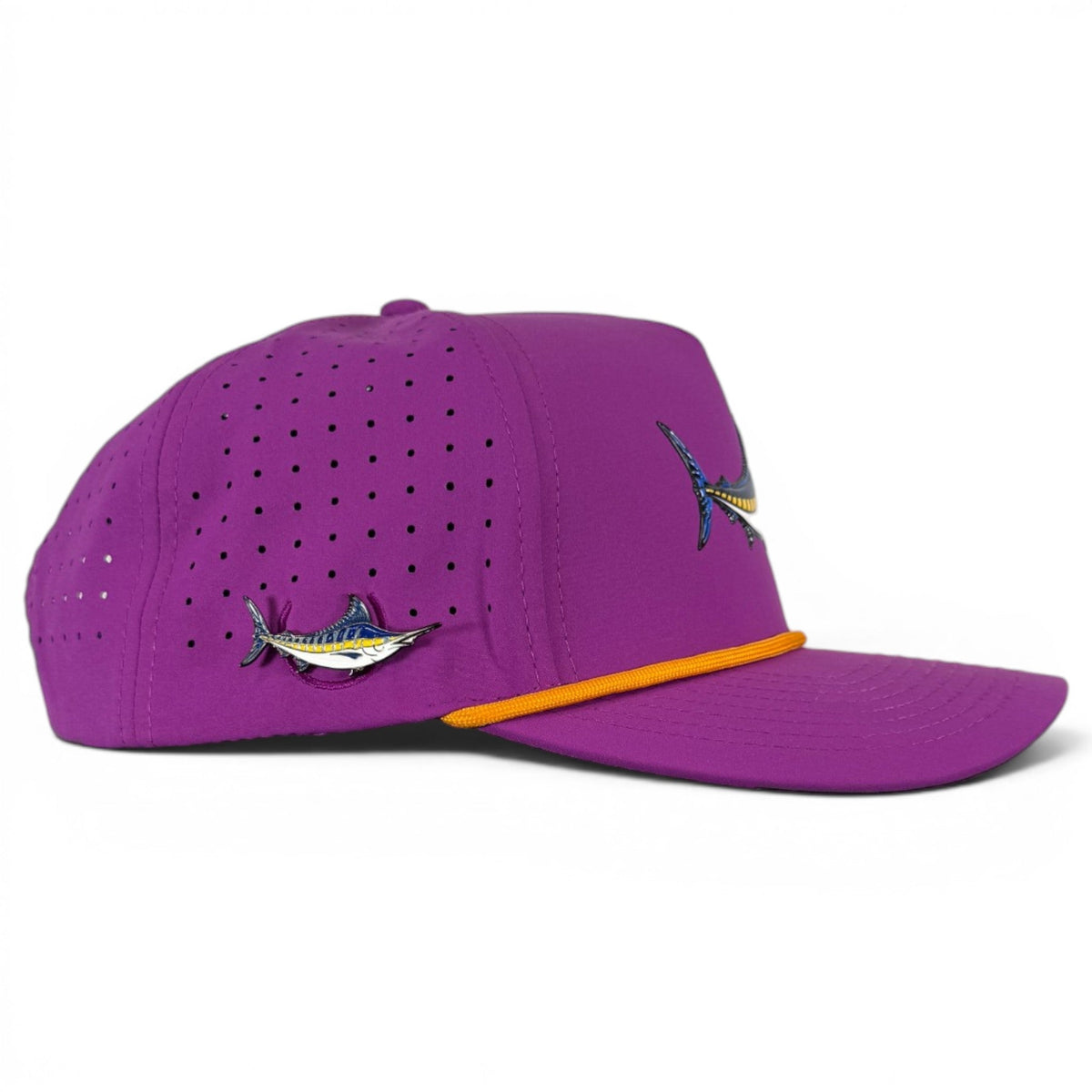 Marlin Golf Hat | Snapback Cap | Built-in Magnetic Ball Marker Holder + Marker Included | Adjustable Purple, image 5 of 8