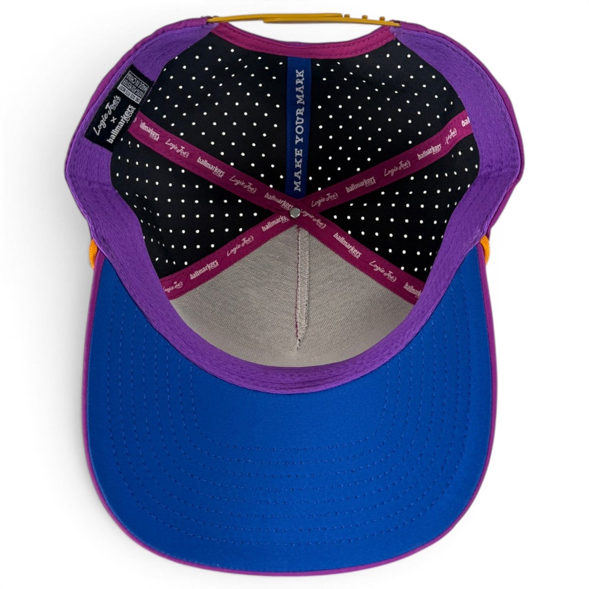 Marlin Golf Hat | Snapback Cap | Built-in Magnetic Ball Marker Holder + Marker Included | Adjustable Purple, image 7 of 8